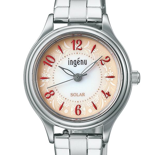 Alba Angeine "Life with Flowers" SEIKO AHJD435 Women's Solar Watch with Red Gradient Dial and Metal Band