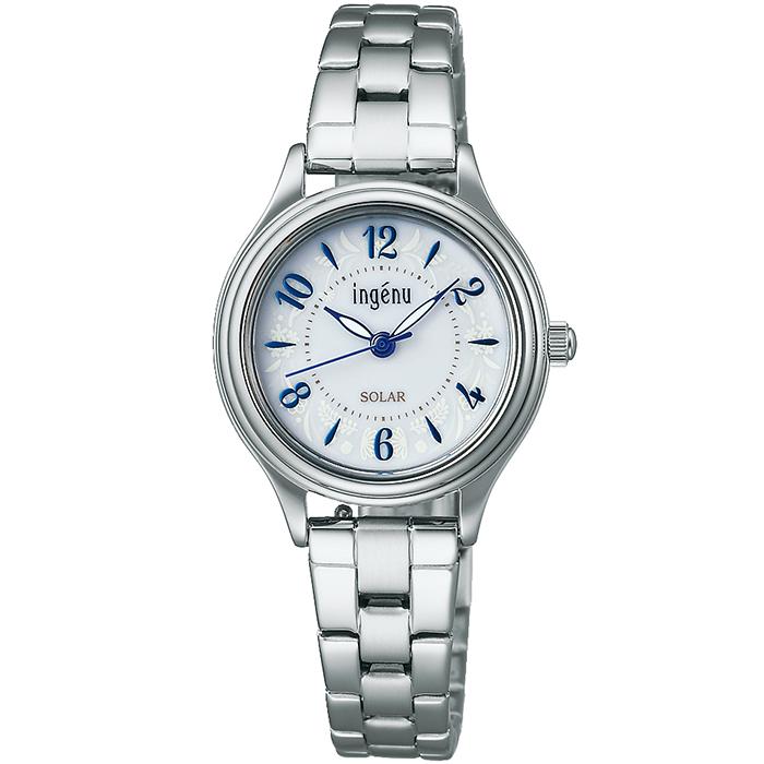 Alba Angeine "Life with Flowers" AHJD436 Women's Solar Watch with White Dial and Metal Band (Includes Interchangeable Bands)