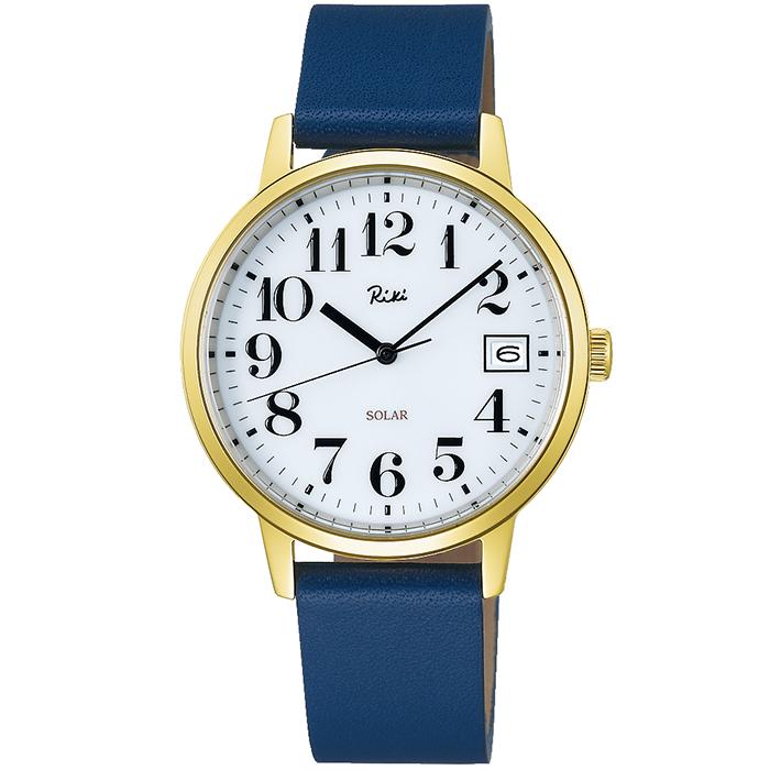 Alba Riki Standard Solar Model AKPD401 Men's and Women's Watch with White Dial and Leather Strap