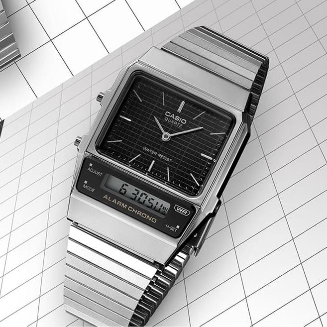 CASIO CLASSIC AQ-800E-1AJF JDM Silver Black Analog-Digital Unisex Watch