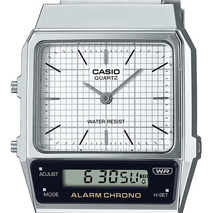 CASIO CLASSIC AQ-800E-7AJF JDM Silver Analog-Digital Unisex Watch