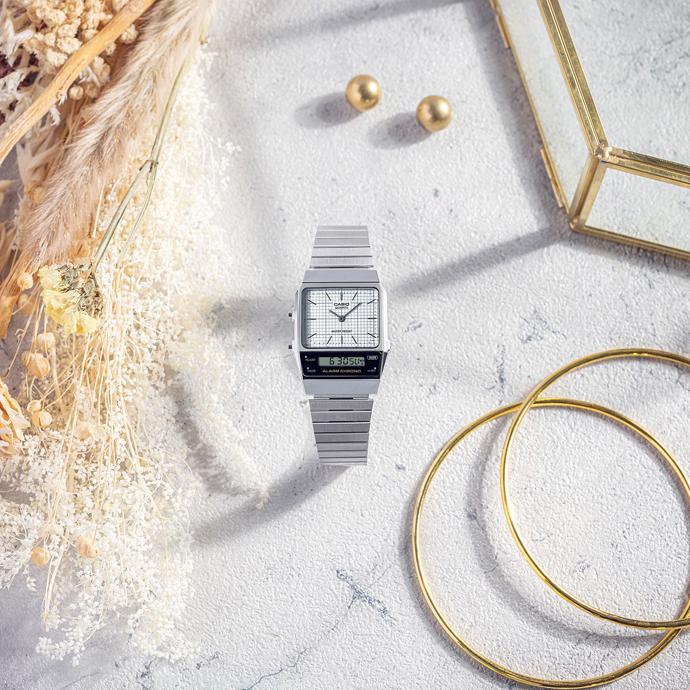 CASIO CLASSIC AQ-800E-7AJF JDM Silver Analog-Digital Unisex Watch
