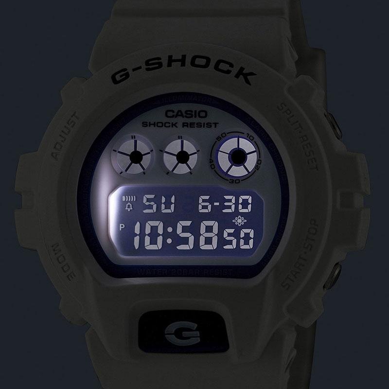 CASIO G-SHOCK DW-6900HDS-7JF 6900 SERIES HIDDEN GLOW SERIES VOL2 White and Blue Digital Quartz JDM Men's Watch