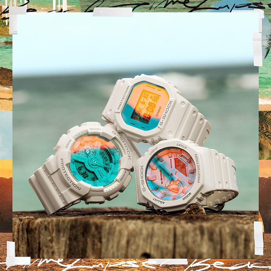 CASIO G-SHOCK DW-5600TL-7JF Beach Time Lapse White JDM Digital Square Men's Watch