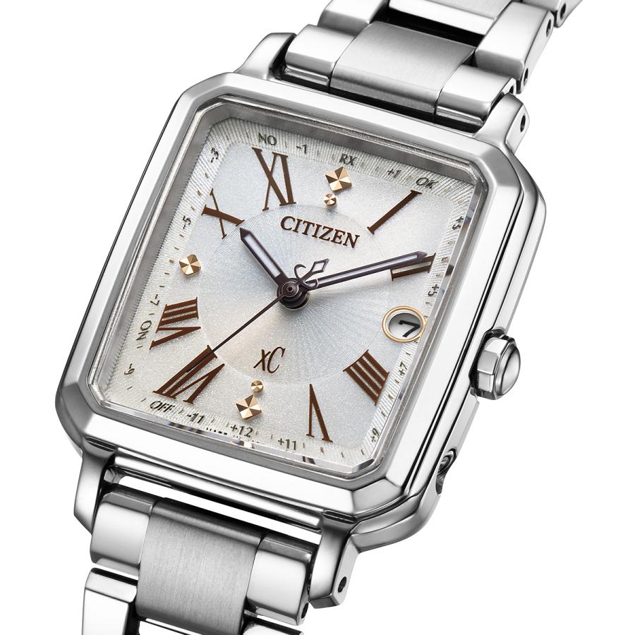 CITIZEN xC hikari collection ES9500-51A JDM Eco-Drive Radio Controlled White Dial Super Titanium Square 2Way Ladies Watch Japan Made