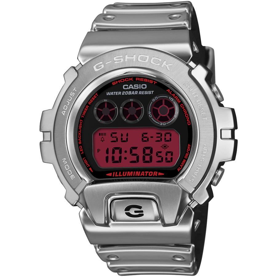 CASIO G-SHOCK GM-6900YRA-8JF Fine Metallic Series Red Display Silver Metal Bezel Men's Watch