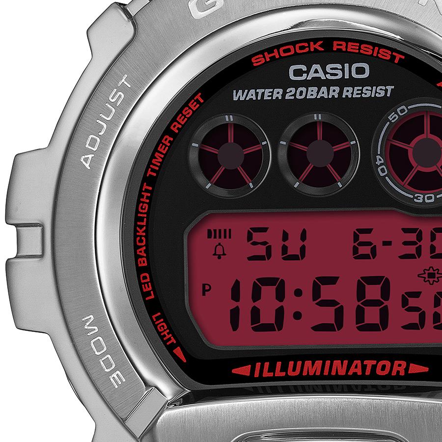 CASIO G-SHOCK GM-6900YRA-8JF Fine Metallic Series Red Display Silver Metal Bezel Men's Watch
