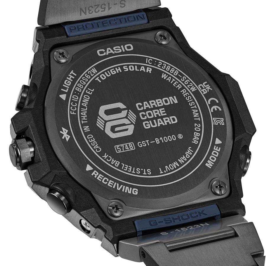 CASIO G-SHOCK G-STEEL GST-B1000BD-2AJF JDM Blue Accent Black IP Solar Bluetooth Slim Metal Men's Watch Japan Made