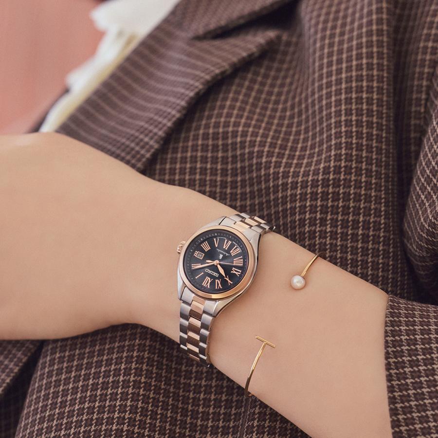 SEIKO LUKIA Grow HEA002J Hypericum Navy Dial Mechanical Automatic Silky Pink Ladies Watch Japan