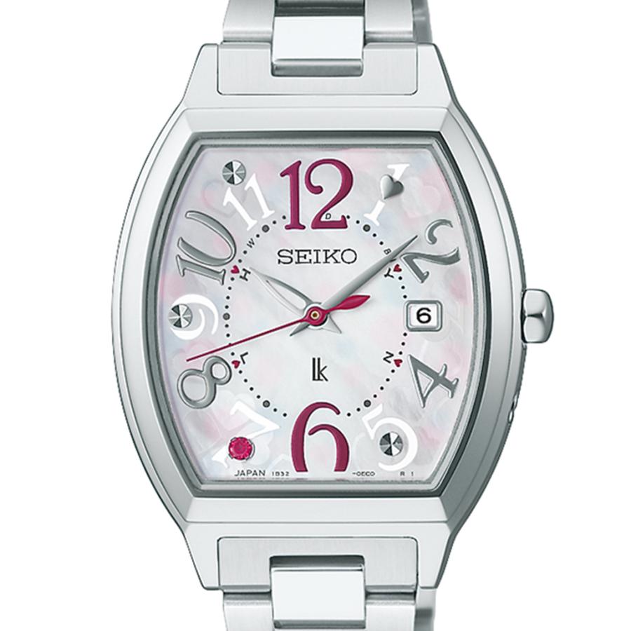 Available April 17th / Pre-order: SEIKO Lukia Happy Collection Limited Edition HEE002J Women's Watch, Solar Powered, Radio Controlled, Tonneau Shape, Mother-of-Pearl Dial