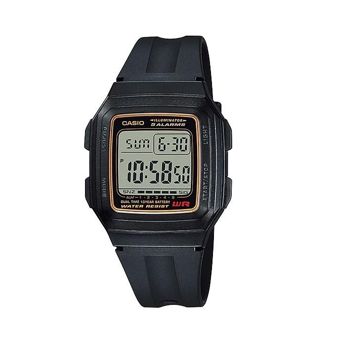 CASIO Collection F-201WA-9AJH JDM Standard Digital Quartz Men's Watch Black Dual Time 10-Year Battery