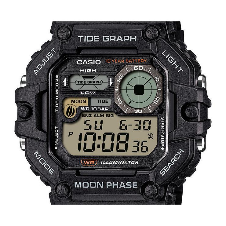 CASIO COLLECTION SPORTS WS-1700H-1AJF JDM Black Digital Tide Graph Moon Data Men's Watch
