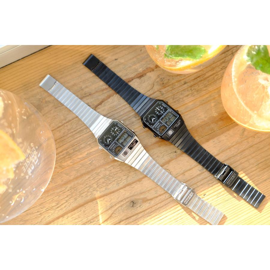 CITIZEN COLLECTION JG2101-78E RECORD LABEL ANA-DIGI TEMP Black Dial Quartz JDM Men's Watch