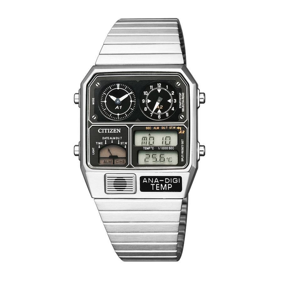 CITIZEN COLLECTION JG2101-78E RECORD LABEL ANA-DIGI TEMP Black Dial Quartz JDM Men's Watch