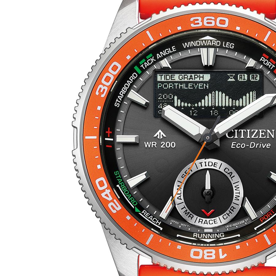 CITIZEN PROMASTER JV3000-13E JDM Wave Tracker Eco-Drive MIP LCD Orange