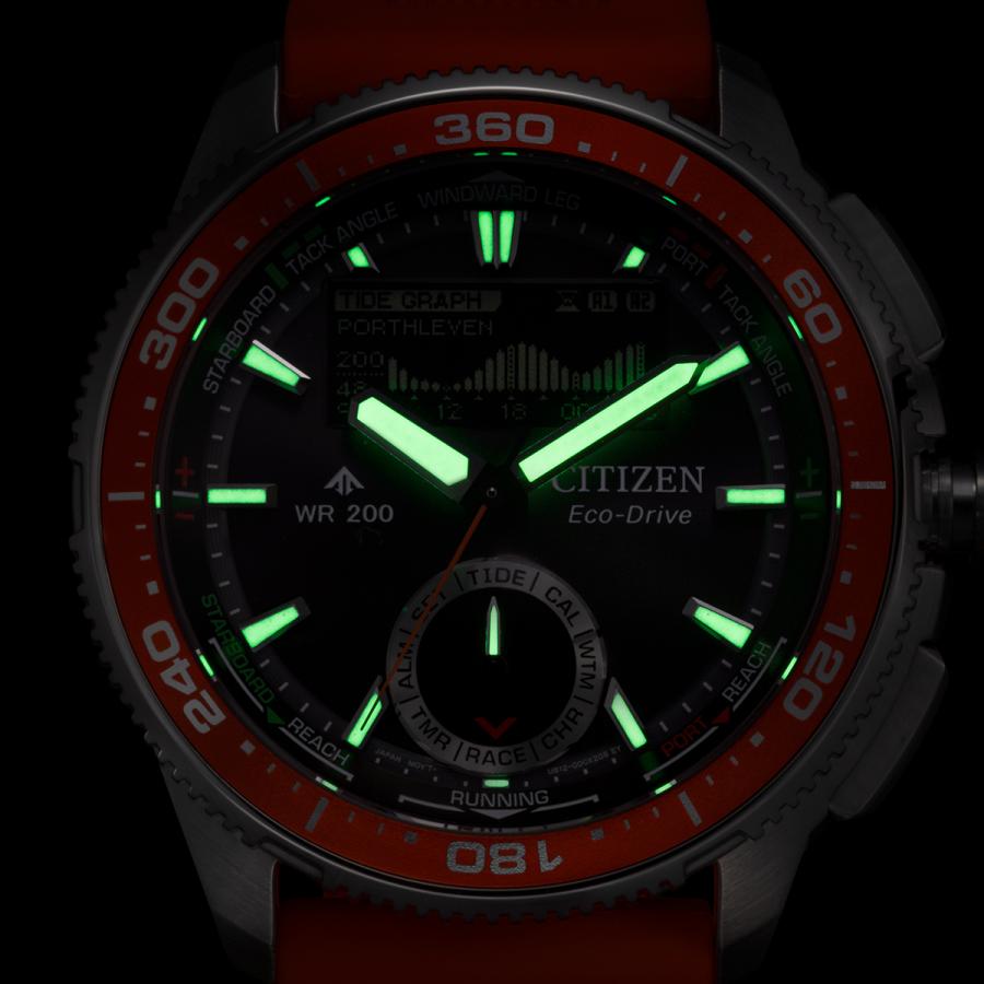 CITIZEN PROMASTER JV3000-13E JDM Wave Tracker Eco-Drive MIP LCD Orange