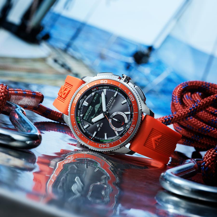 CITIZEN PROMASTER JV3000-13E JDM Wave Tracker Eco-Drive MIP LCD Orange