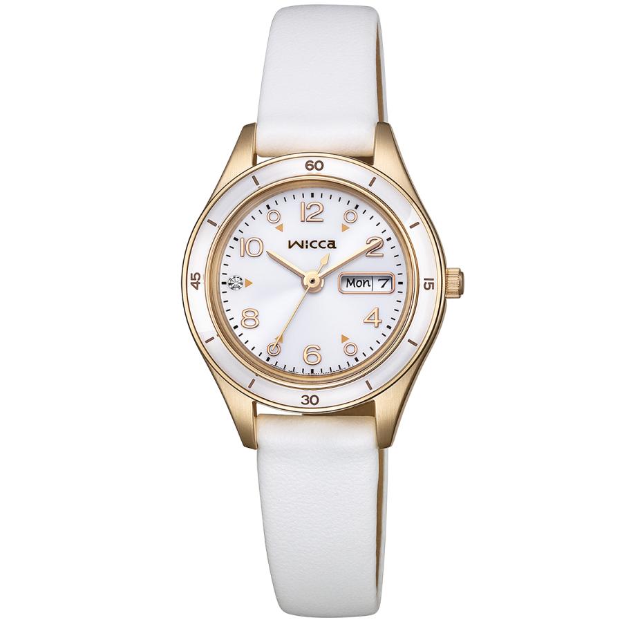 CITIZEN wicca ACTIVE LINE KH3-720-10 White Band Solar Day-Date JDM Women's Watch