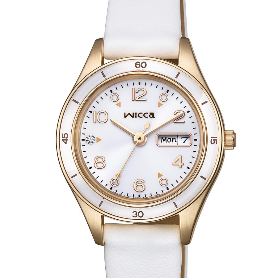 CITIZEN wicca ACTIVE LINE KH3-720-10 White Band Solar Day-Date JDM Women's Watch