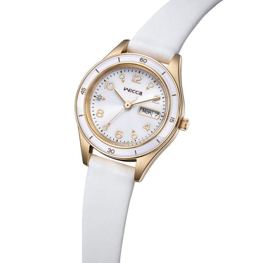 CITIZEN wicca ACTIVE LINE KH3-720-10 White Band Solar Day-Date JDM Women's Watch