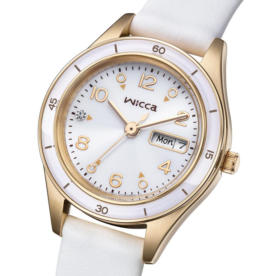 CITIZEN wicca ACTIVE LINE KH3-720-10 White Band Solar Day-Date JDM Women's Watch