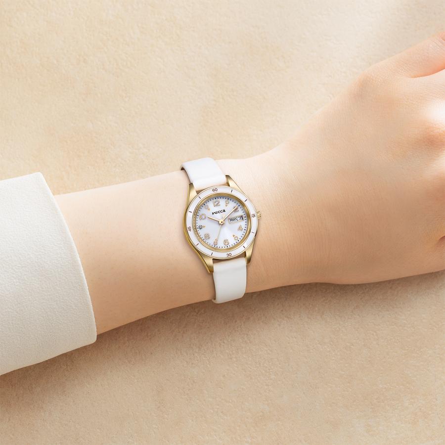 CITIZEN wicca ACTIVE LINE KH3-720-10 White Band Solar Day-Date JDM Women's Watch