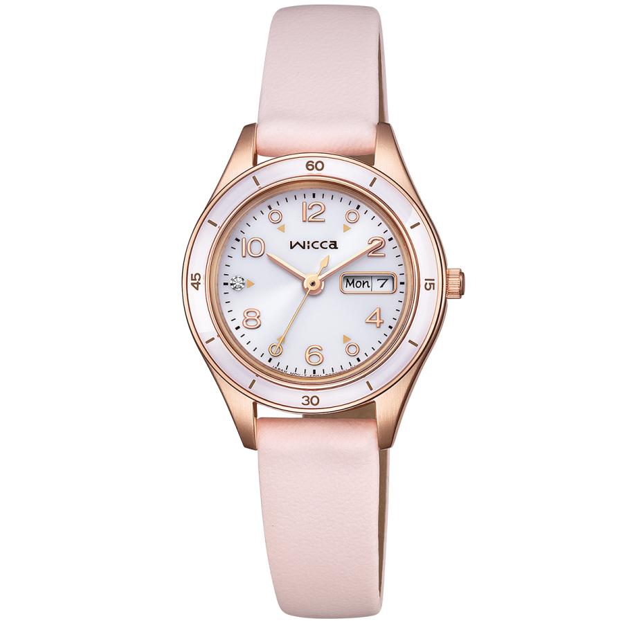 CITIZEN wicca ACTIVE LINE KH3-762-10 Pink Gold Solar Day-Date JDM Women's Watch