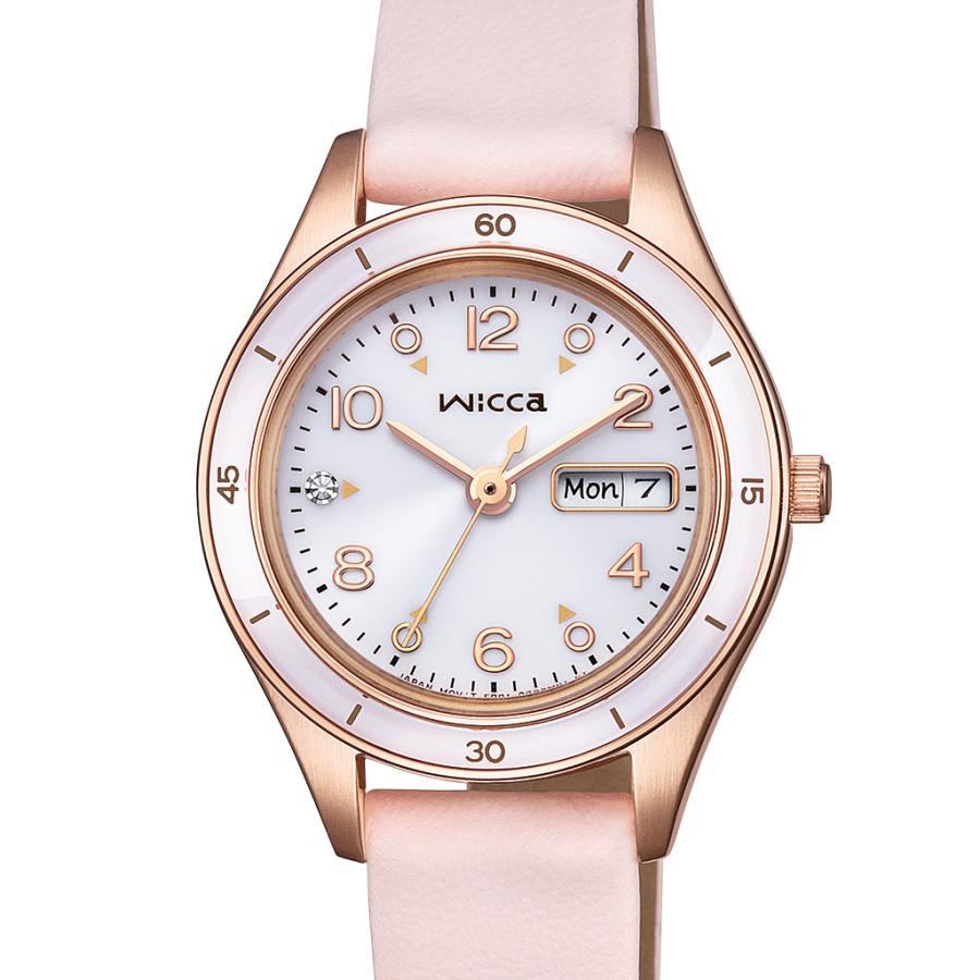 CITIZEN wicca ACTIVE LINE KH3-762-10 Pink Gold Solar Day-Date JDM Women's Watch