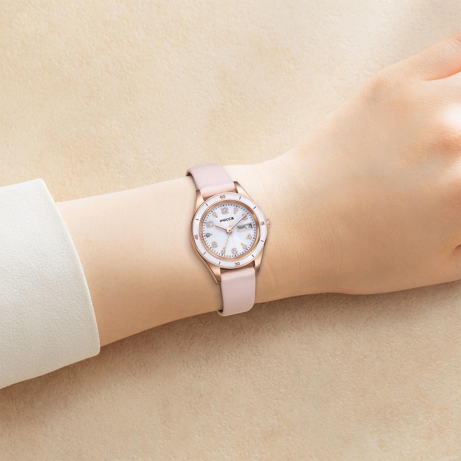 CITIZEN wicca ACTIVE LINE KH3-762-10 Pink Gold Solar Day-Date JDM Women's Watch