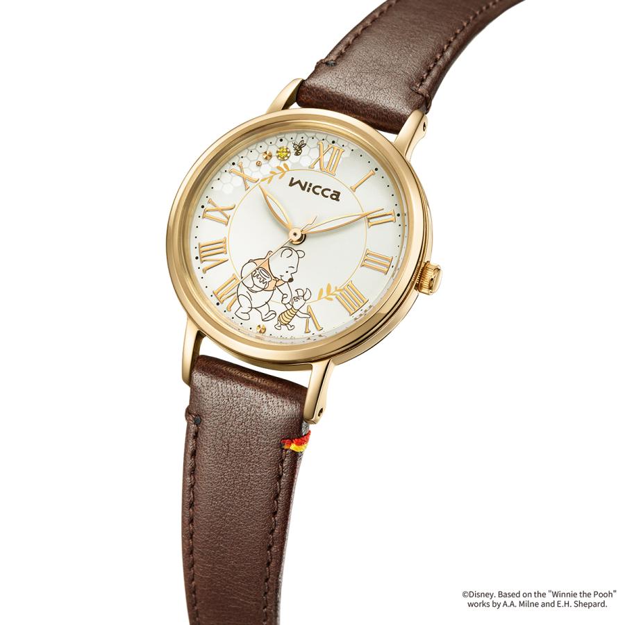 CITIZEN wicca KP5-123-90 Winnie the Pooh 100th Anniversary Limited Solar Brown Leather Ladies Watch Japan Made