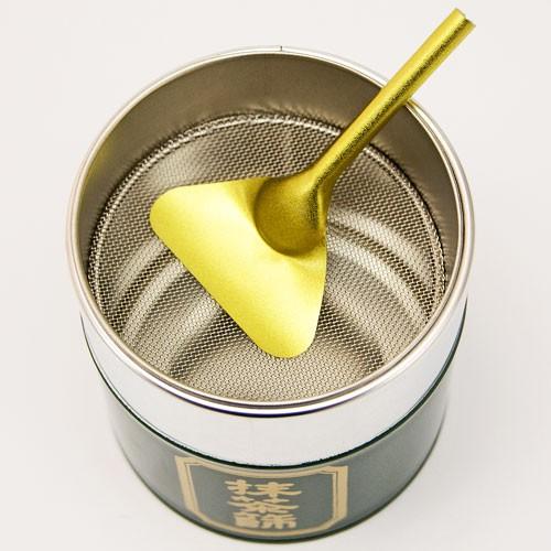 Matcha sieve can, green, with spatula, tea ceremony utensils