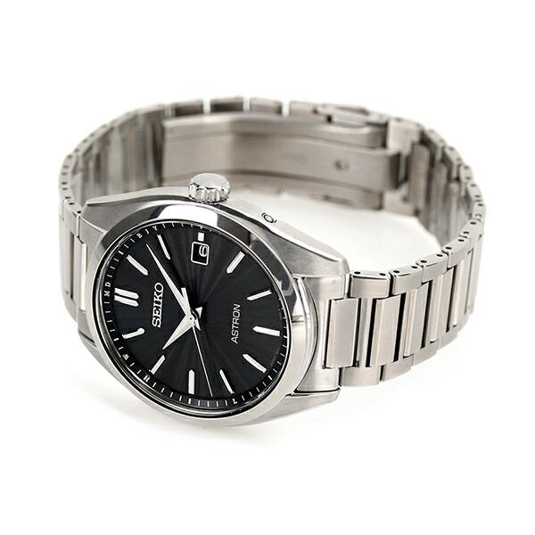 Seiko Astron Origin Series 3-Hand Model SBXY033 Men's Solar Radio-Controlled Titanium Watch, Black and Silver [S_BH]