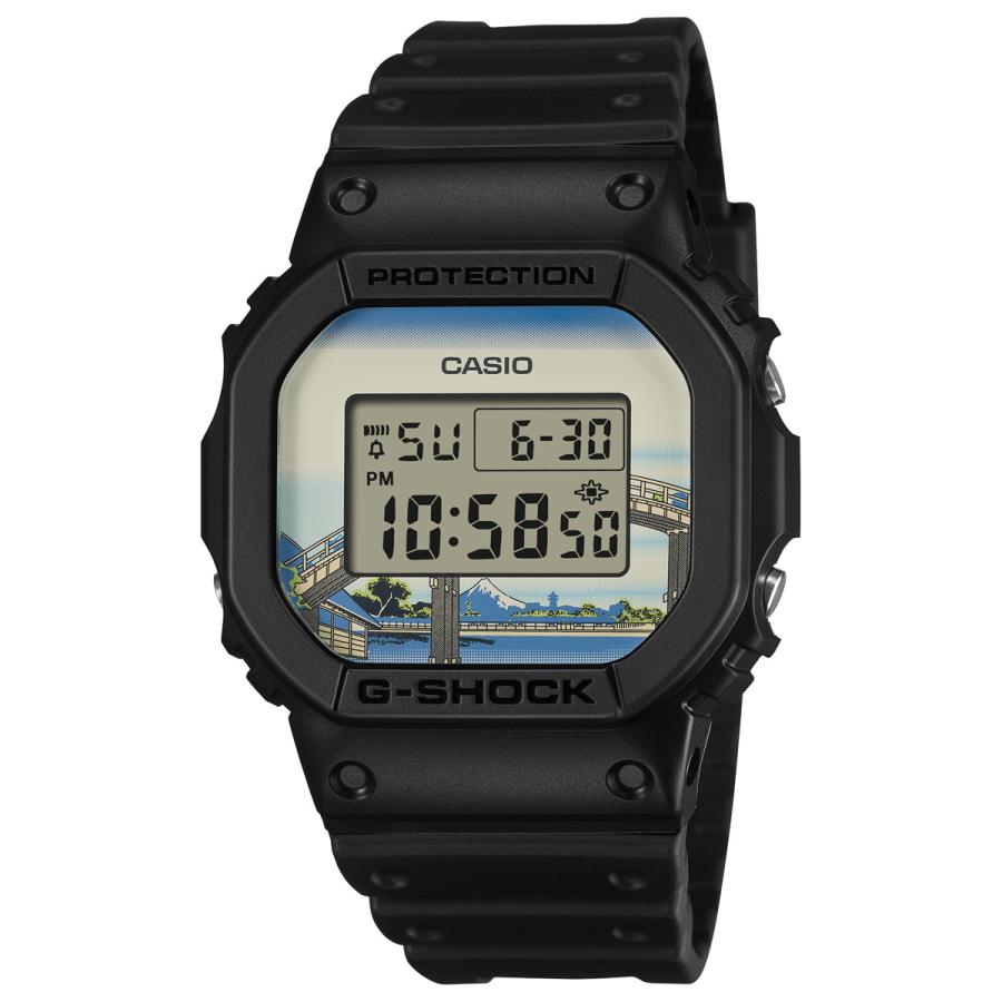 CASIO G-SHOCK Men's Watch DW-5600KHFM25-1JR Katsushika Hokusai "Thirty-six Views of Mount Fuji" Under Mannenbashi Bridge at Fukagawa