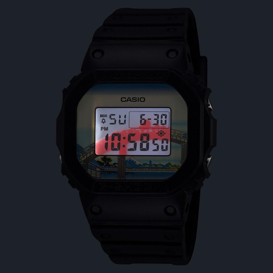 CASIO G-SHOCK Men's Watch DW-5600KHFM25-1JR Katsushika Hokusai "Thirty-six Views of Mount Fuji" Under Mannenbashi Bridge at Fukagawa