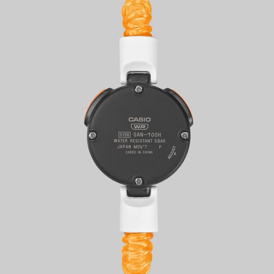 CASIO SAN-100H-7BJR White Orange Analog Sauna Timer JDM Unisex Watch