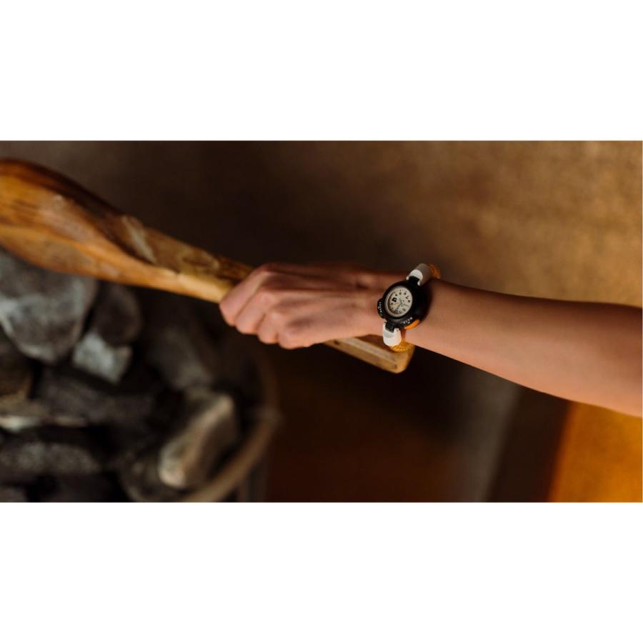 CASIO SAN-100H-7BJR White Orange Analog Sauna Timer JDM Unisex Watch