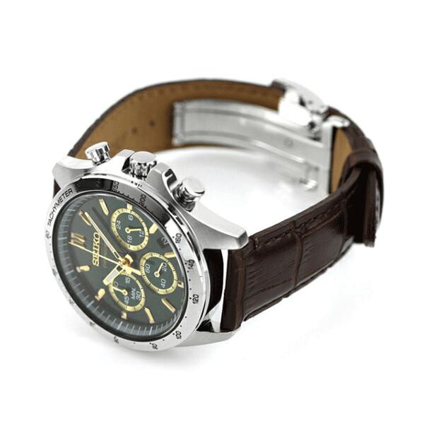 SEIKO SELECTION SBTR017 Green Dial Quartz Chronograph Leather Strap JDM Men’s Watch