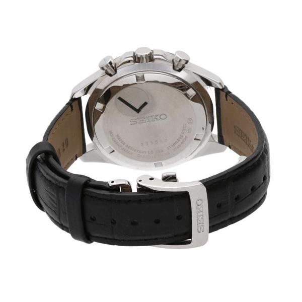 SEIKO SELECTION SBTR021 Black Dial Quartz Chronograph Leather Strap JDM Men's Watch
