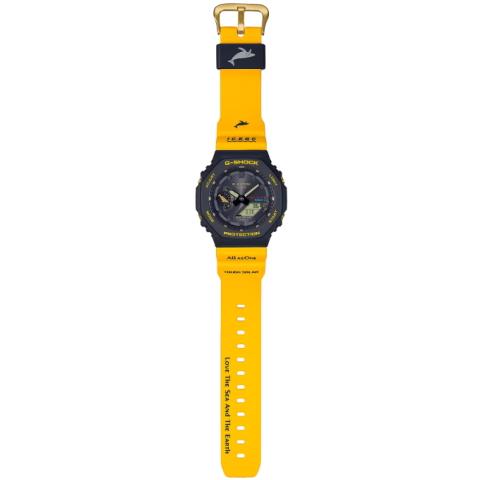 CASIO G-SHOCK GA-B2100K-9AJR JDM Tough Solar Mobile Link Analog-Digital Ilkuji Frogman I-Search Japan Black Yellow Men's Watch