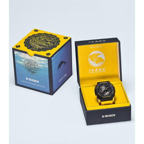 CASIO G-SHOCK GA-B2100K-9AJR JDM Tough Solar Mobile Link Analog-Digital Ilkuji Frogman I-Search Japan Black Yellow Men's Watch