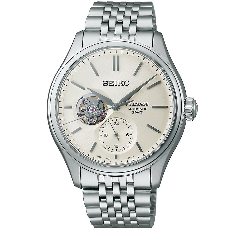 Seiko Presage Classic Series Solid Color Dial Open Heart SARJ007 Men's Mechanical Automatic Watch, Exclusive