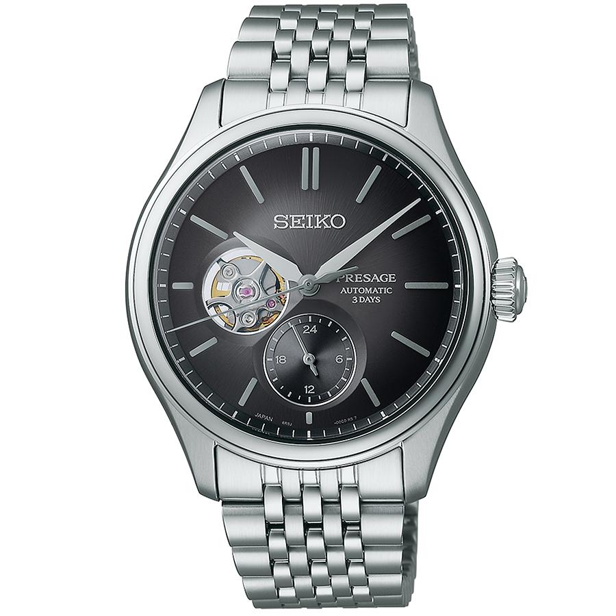 Seiko Presage Classic Series SARJ009 Men's Mechanical Automatic Watch with Ink-Blue Dial and Open Heart Movement, Exclusive