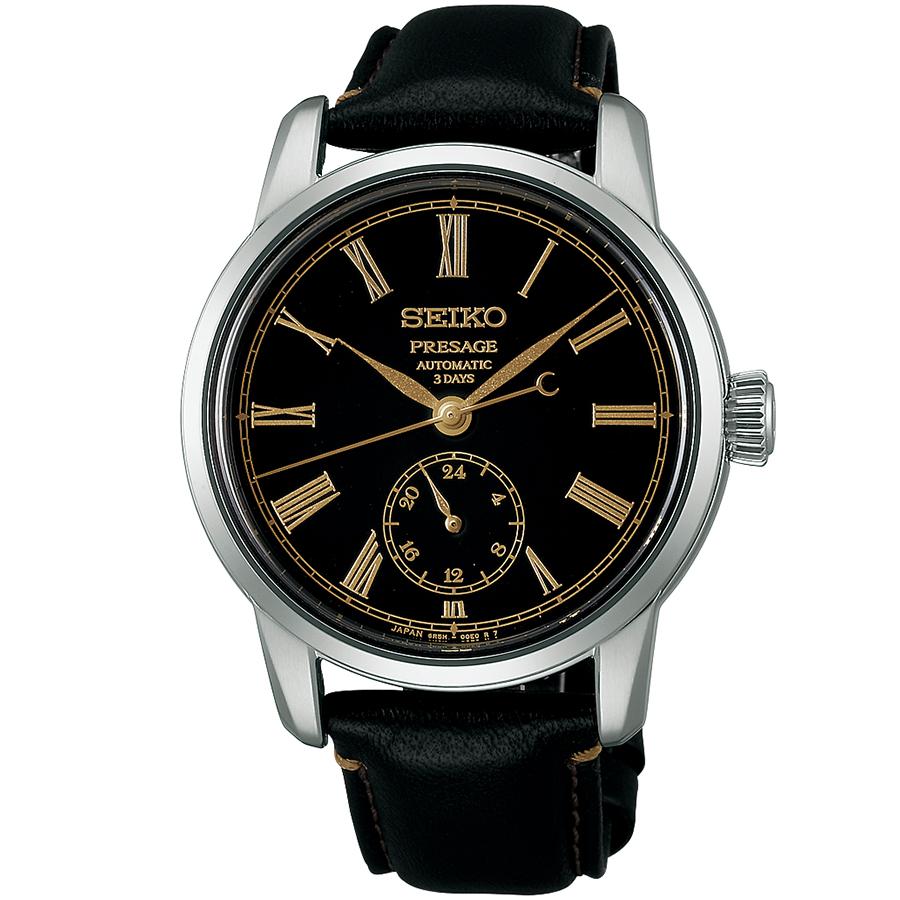 Seiko Presage Timekeeper Hommage SART011 Men's Mechanical Automatic Watch with Lacquer Dial and Black Leather Strap (Exclusively Available)