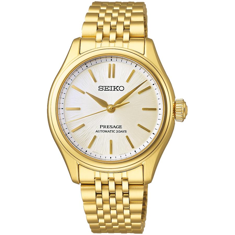 Seiko Presage Classic Series 36mm Solid Color Dial SARX132 Men's Mechanical Automatic Watch, Gold, Exclusive