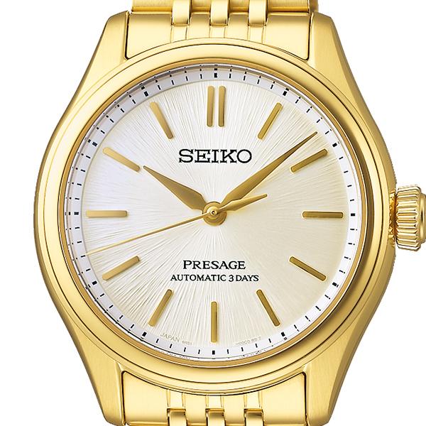 Seiko Presage Classic Series 36mm Solid Color Dial SARX132 Men's Mechanical Automatic Watch, Gold, Exclusive