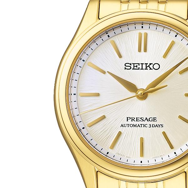 Seiko Presage Classic Series 36mm Solid Color Dial SARX132 Men's Mechanical Automatic Watch, Gold, Exclusive