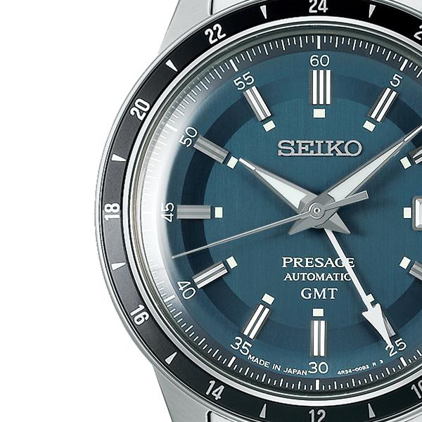 Seiko Presage Style 60's GMT SARY229 Men's Mechanical Automatic Watch in Old Blue