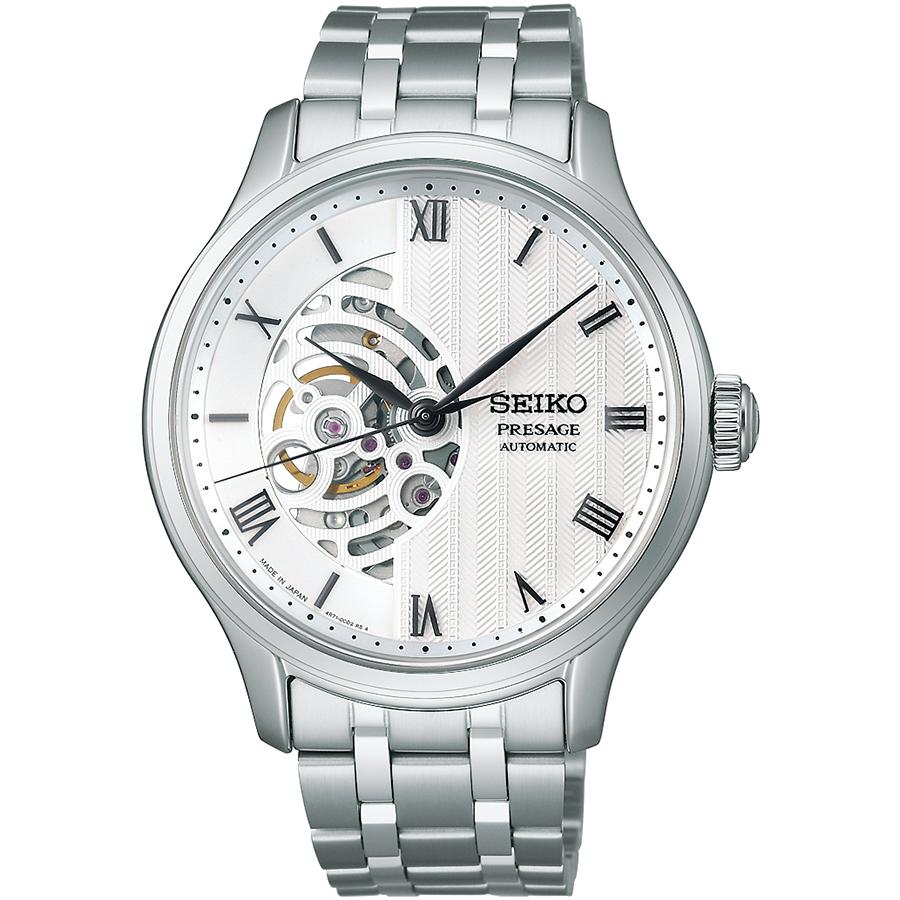 Seiko Presage Japanese Garden SARY251 Men's Mechanical Automatic Watch with White Dial and Open Heart Movement