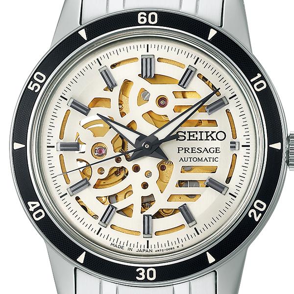 Seiko Presage Style 60's Skeleton Dial SARY255 Men's Mechanical Automatic Watch, Ivory