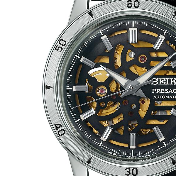Seiko Presage Style 60's Skeleton Dial SARY257 Men's Mechanical Automatic Watch with Buffalo Leather Strap